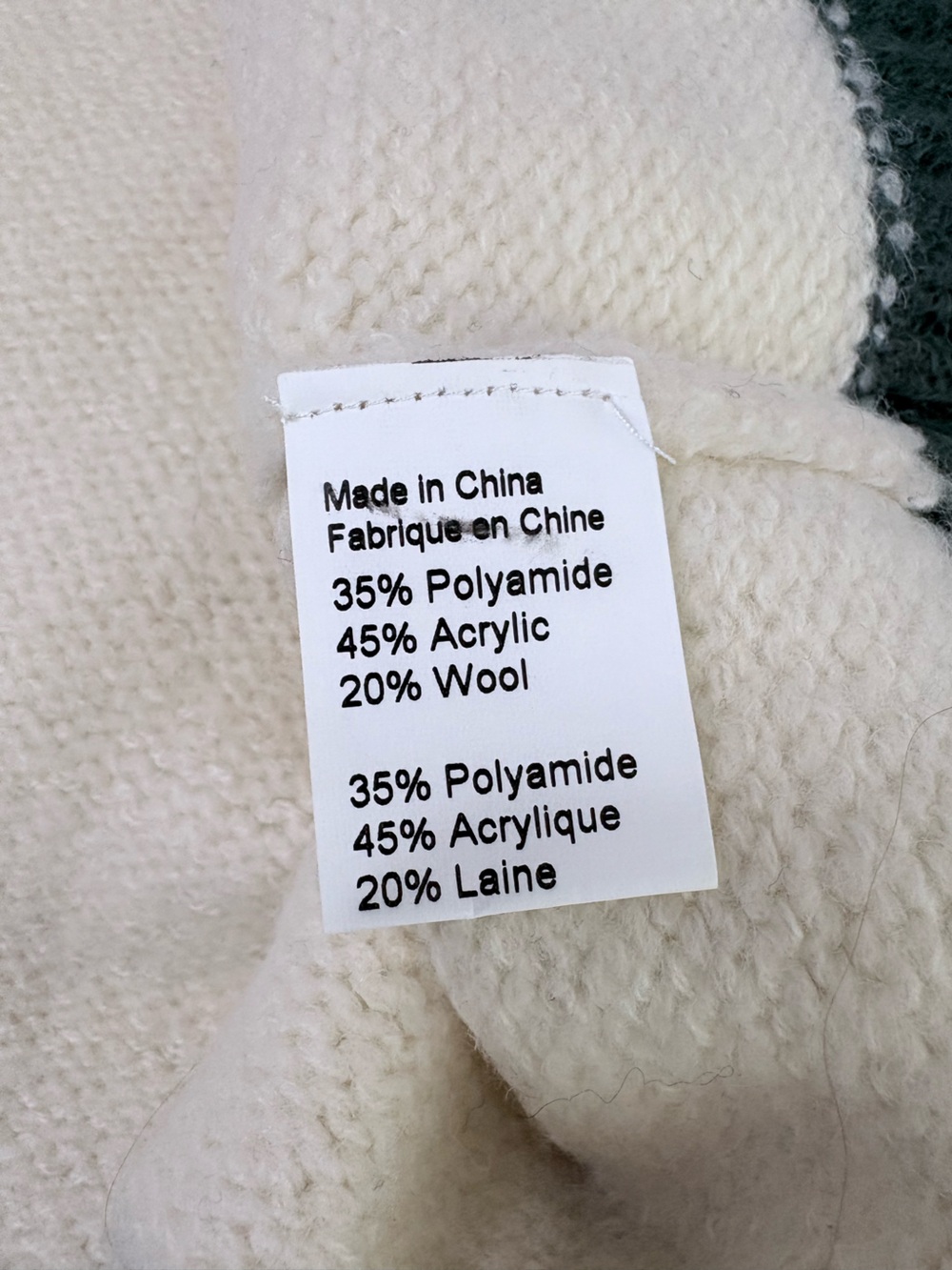 NWT Lyla + Luxe Cream Rib-Neck Sweater with Red & Navy Stripe Cuff Sz Large - Picture 10 of 12